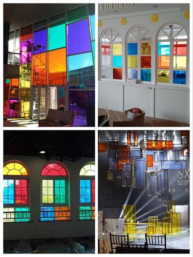 彩色贴膜玻璃纸透光透明装饰婚庆手工炫彩镭射玻璃膜