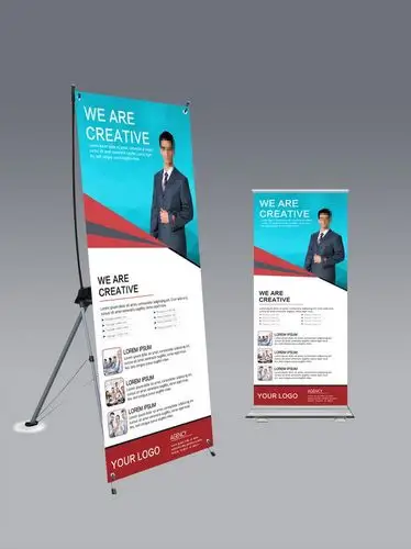 创意红色线条易拉宝 创意展板 简单精美展架 展架图片 彩色x展架 绚丽