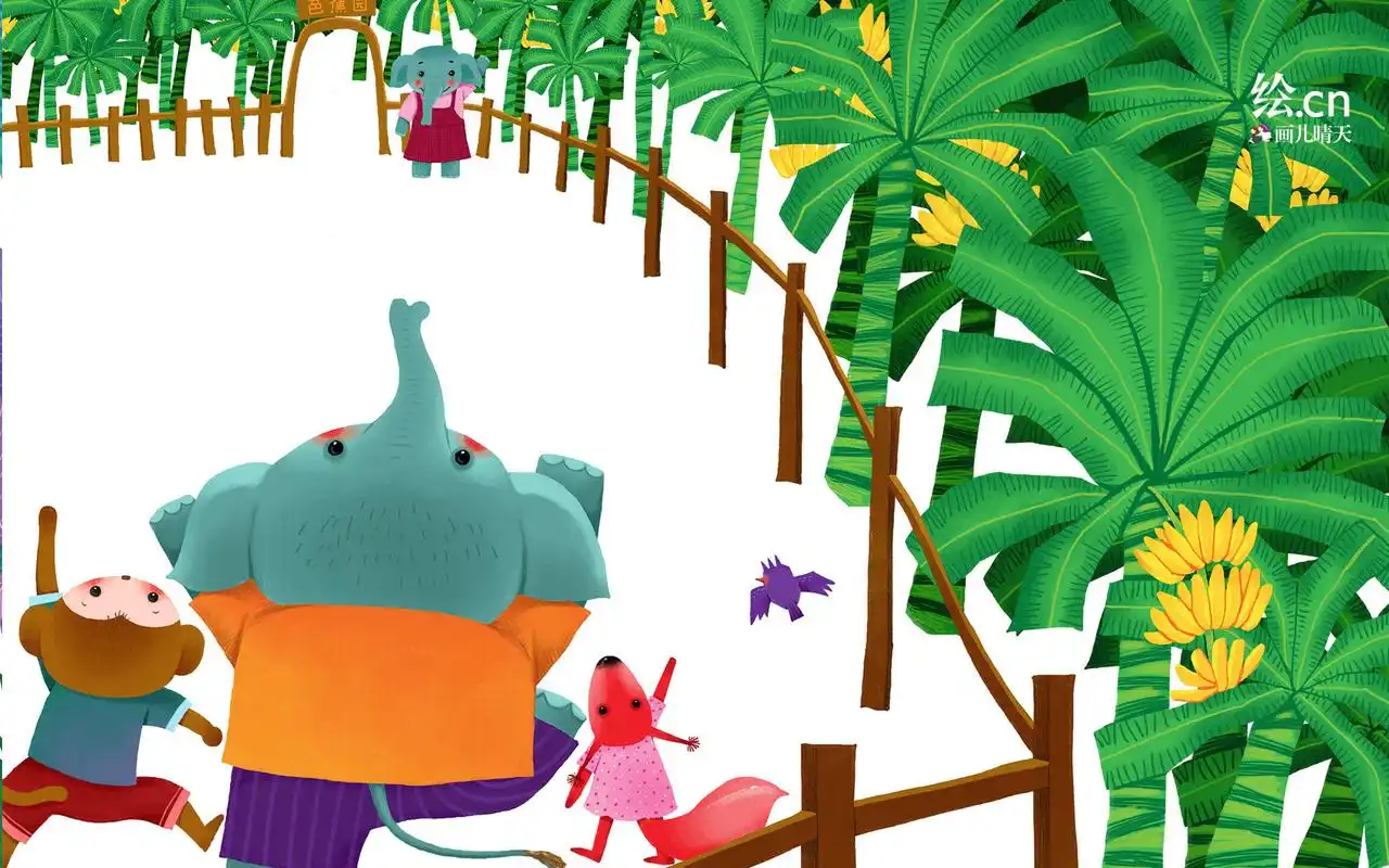 健康绿色护眼儿童手绘插画唯美大自然桌面壁纸第四辑