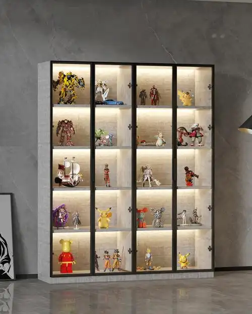 手办展示柜乐高收纳轻奢雕像模型柜产品陈列玻璃门储物架gk玩具柜定制