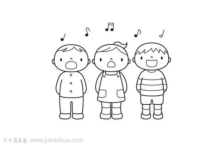 简笔画歌声