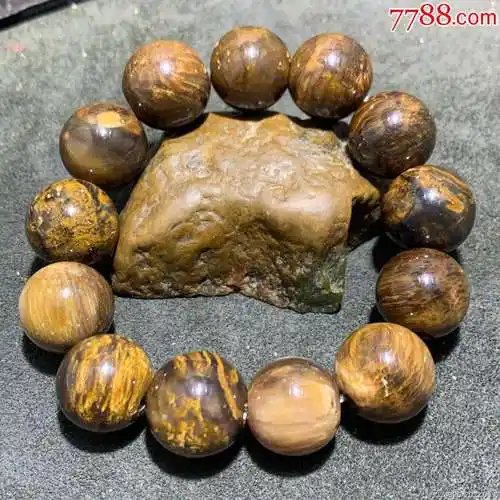 放福利天然缅甸树化玉木化玉手串一条