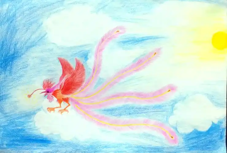 彩铅手绘凤凰教材