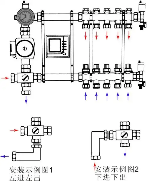 九菲408混水系统 壁挂炉专用混水系统 混水器 混水中心-「阀门」