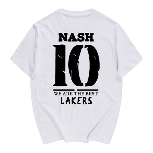 nash纳什t恤 湖人队10号 球衣号 新款潮短袖t恤 nba明星篮球球衣
