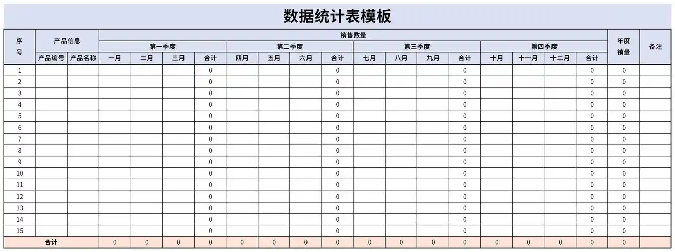 数据统计表模板免费版