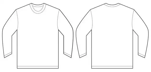 白色长袖 t 恤设计模板黑色衬衫模板性感的女人在一个白色的 t恤在