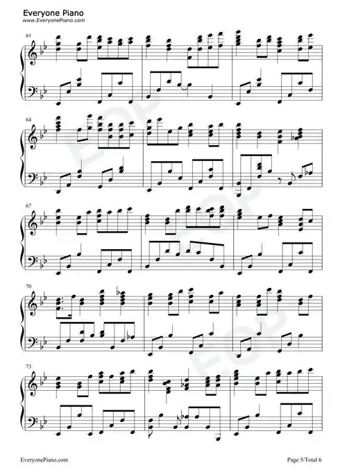 memory of life-いのちの記憶-生命的记忆-辉夜姬物语五线谱预览5