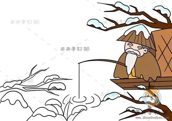 江雪古诗配图手抄报古诗配画手抄报