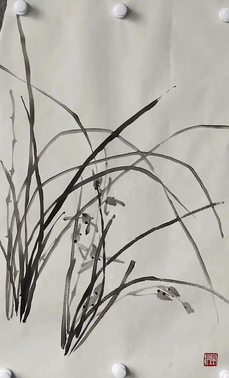 兰花 #国画兰花 #水墨写意  - 抖音