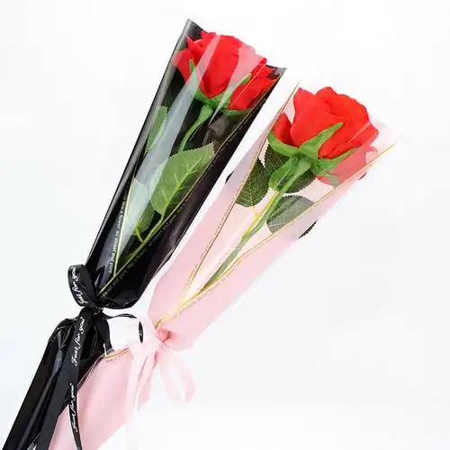 教师节鲜花包装材料玫瑰单支袋金三角单只花束包装纸套装其他