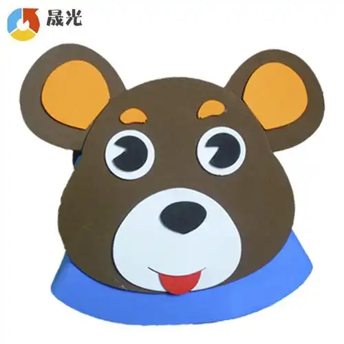 儿童卡通小动动物头饰狗熊松鼠袋鼠长颈鹿小鹿聚会装饰帽子