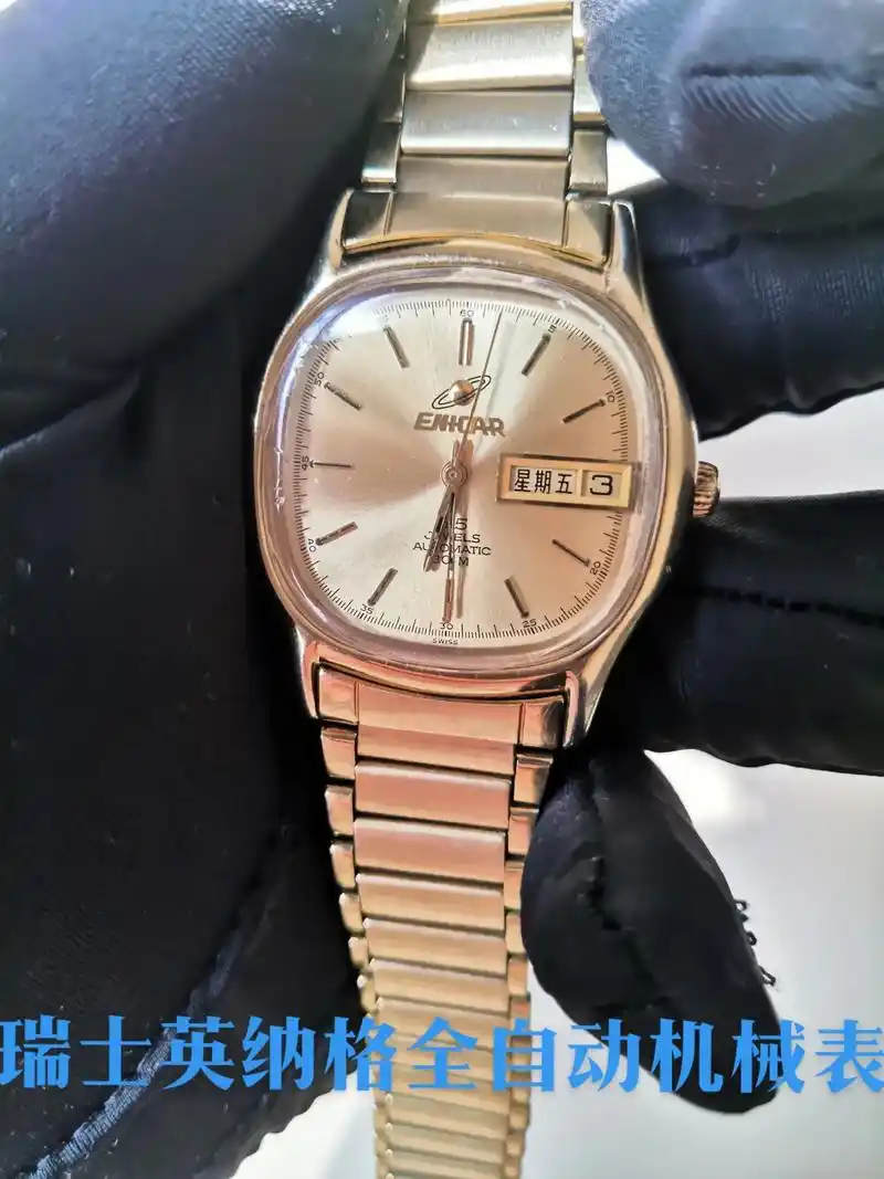 瑞士英纳格包金全自动机械表.