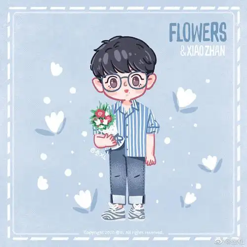 肖战动漫可爱头像[图源见水印]520爱与花