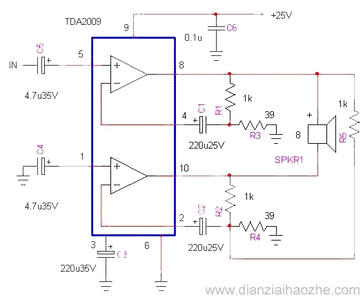 tda2009引脚功能和应用电路