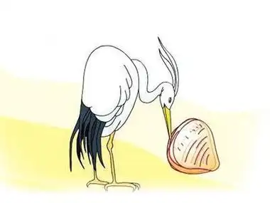 鹬鸟相争的铅笔简笔画