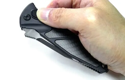 microtech socom elite auto 黑铝柄镶嵌碳纤维板双色刃侧弹刀 (204p