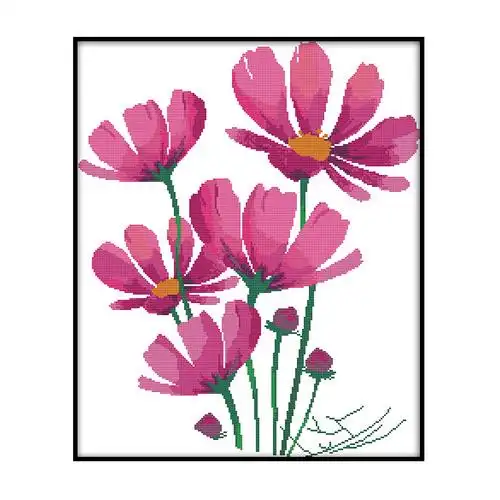 格桑花十字绣花朵图案小清新简约现代刺绣初学者2022十字绣套件