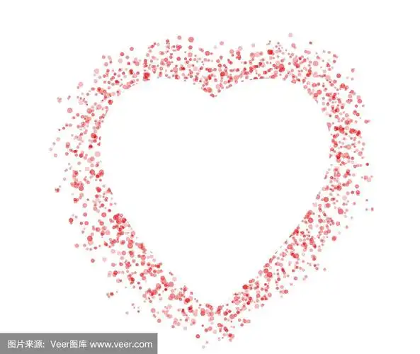 空白彩色符号心形为文字隔离