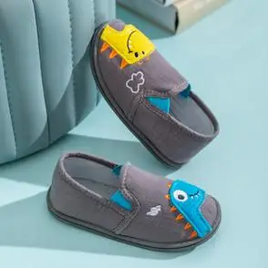 一脚蹬男童地板鞋宝宝幼儿园室内鞋防滑软底包跟地暖鞋儿童家居鞋
