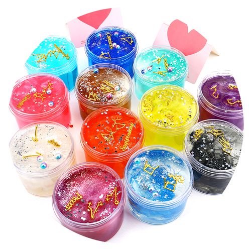 起泡十二星座胶史莱姆水晶解压套装网红气泡礼盒粘土