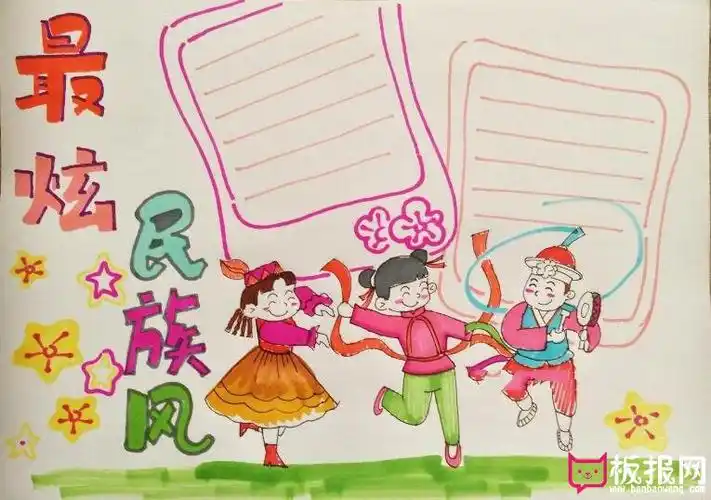 最炫民族风手抄报版面设计