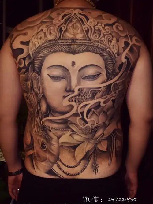 普贤菩萨_纹身图案手稿图片_黑妹的纹身作品集