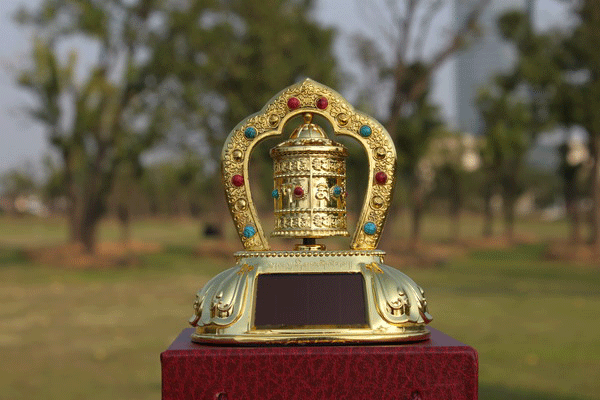 车载太阳能饰品 合金全钻转经轮 太阳能转经轮 电池 太阳能两用