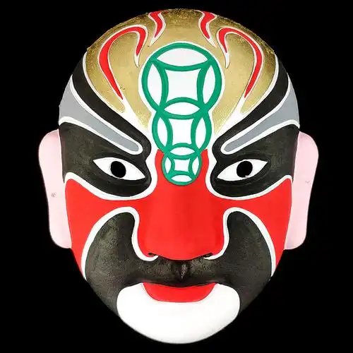 京剧脸谱白色手绘画幼儿园儿童手工作业diy涂鸦纸浆新年面具