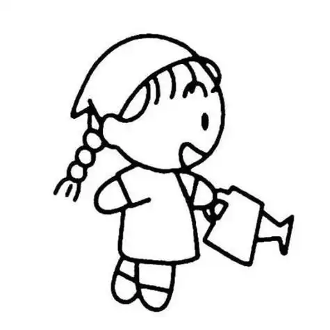 儿童画简笔画人体半身简笔画今天的孩子侧身简笔画女孩侧面读书的简笔