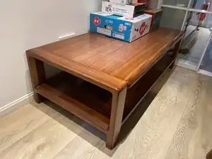 北欧e家 黄檀木双层纯实木茶几,尺寸:1400×700×42