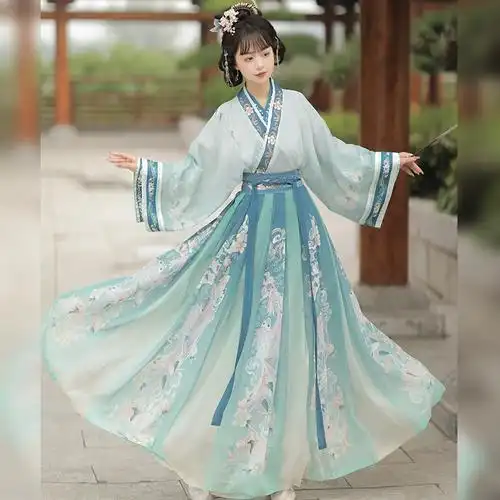 古装 成人日常 汉服女魏晋制绣花交领齐腰中国风汉元 - 女装/女士精品