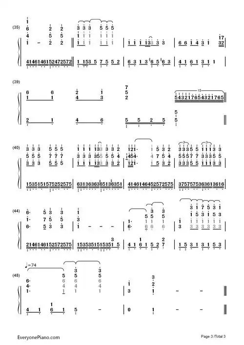 little love-冯曦妤双手简谱预览3-钢琴谱文件(五线谱,双手简谱,数字