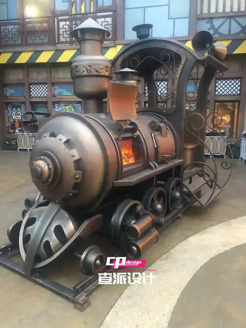 复古蒸汽朋克火车头制作|手工艺|工艺品设计|查派设计 - 原创作品