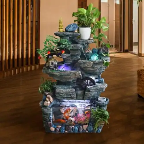 假山流水喷泉风水轮室内鱼缸招财落地盆景门厅户外加湿器阳台摆件