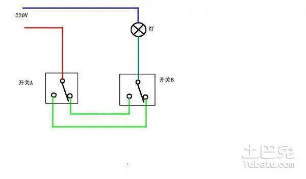 单灯双控开关线路图谁有