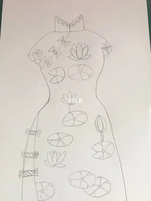 装饰旗袍的简笔画欣赏