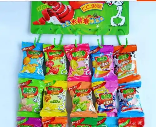 1元中小学生零食批发 果然多cc果卷10克×20包 水果儿童玩具糖果