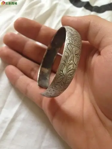 03清代福建精工福禄寿花卉纹银手镯