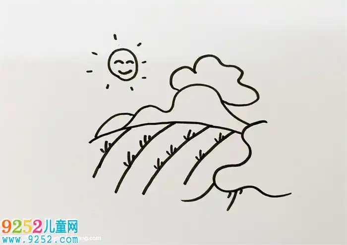 稻田怎么画大自然简笔画