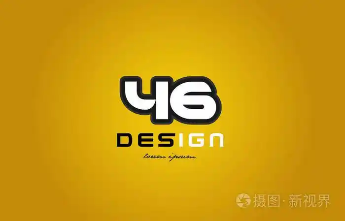 46号数字位数白色黄色背景
