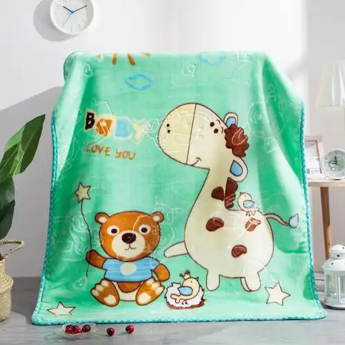 儿童毛毯双层加厚婴儿毛毯小被子冬季宝宝幼儿园午睡法兰绒盖毯