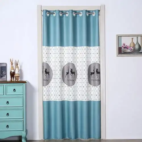 免打孔简易门帘布艺隔断帘卧室厨房家用挂帘宿舍遮挡帘子四季通用