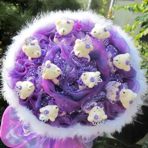 sweat 蜜儿 皇冠泰迪熊花束小熊花束公仔玩偶k1493