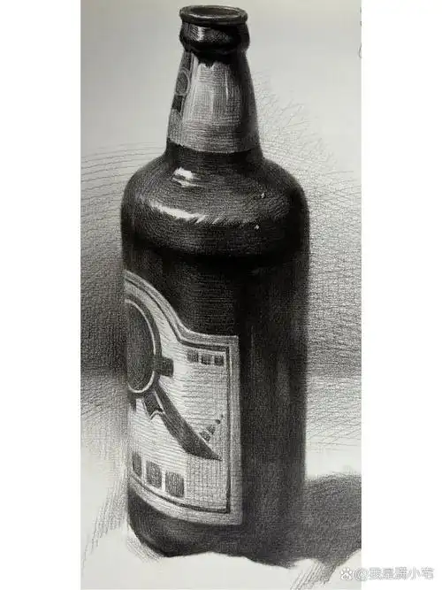 啤酒瓶素描步骤