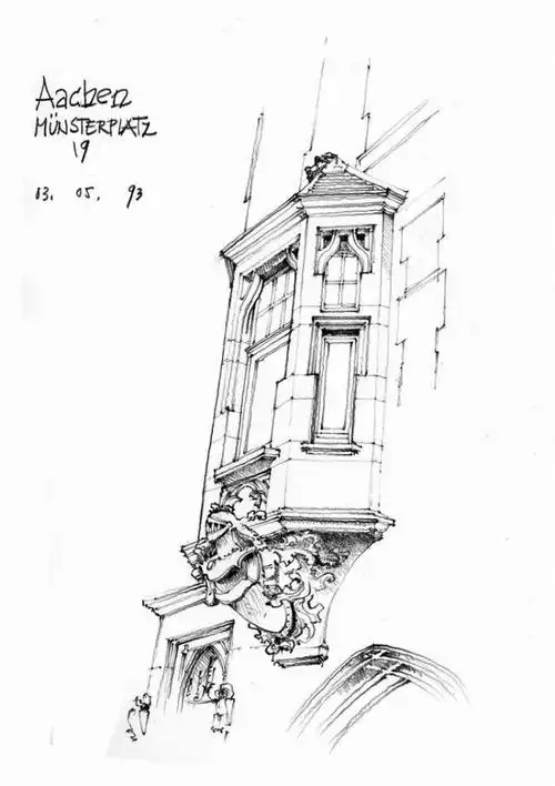 比利时钢笔画大师手绘西方古典建筑