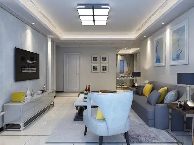现代客厅吊顶效果图