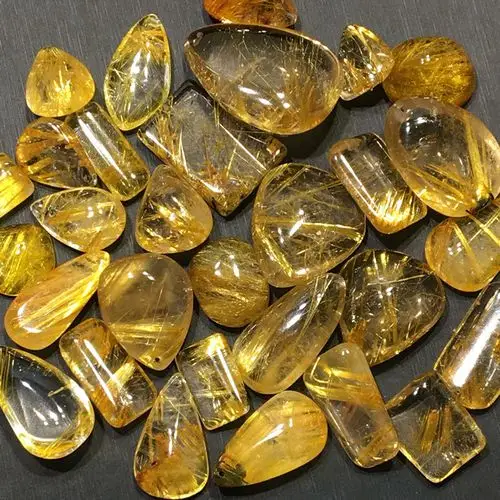 天然钛晶吊坠金发晶钛金水晶水滴吊坠吊坠