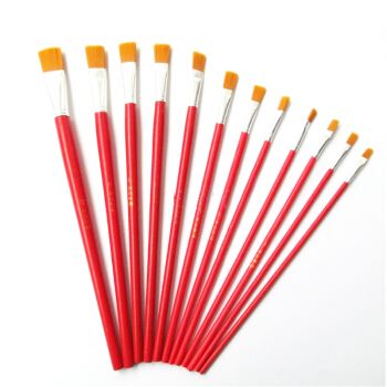 逸之星 尼龙油画笔/红杆水粉水彩笔/美术颜料笔/长杆丙烯画笔 排笔