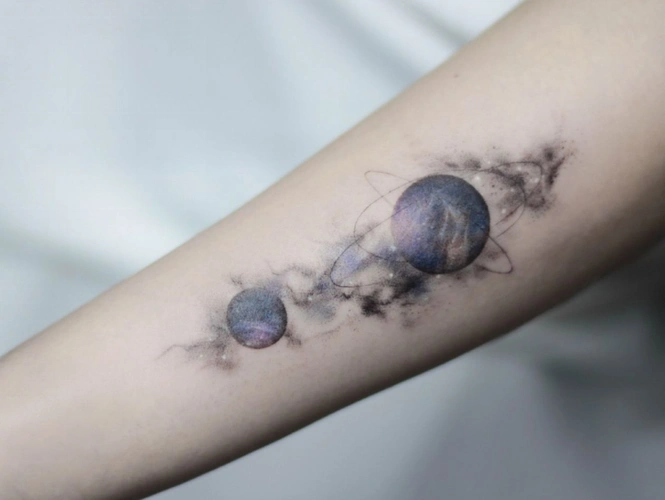 2020最新男女宇宙星球系列纹身图片大全34